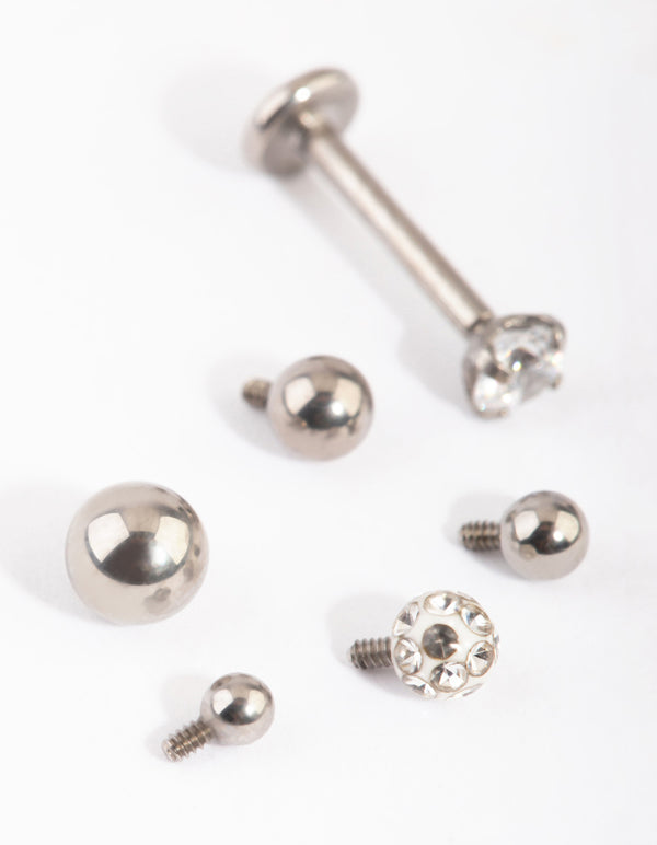 Titanium Ball Flat Back 6-Pack