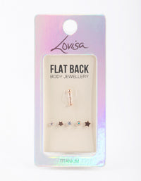 Rose Gold Plated Star Flat Back 6-Pack - link has visual effect only