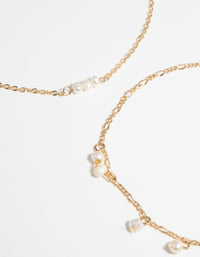 Gold Plated Anklet Set with Freshwater Pearls - link has visual effect only