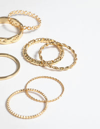 Gold Plated Twisted Band Ring Stack Pack - link has visual effect only