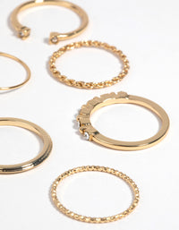 Gold Plated Ring Stack Pack with Freshwater Pearls - link has visual effect only