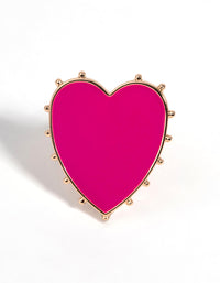 Hot Pink Statement Heart Ring - link has visual effect only