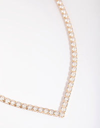 Gold Cubic Zirconia Point Necklace - link has visual effect only