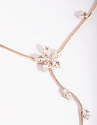 Rose Gold Cubic Zirconia Flower Vine Necklace - link has visual effect only