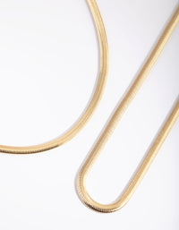 Gold Plated Layered Snake Chain Necklace - link has visual effect only