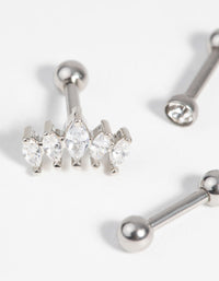 Surgical Steel Barbell Pack with Cubic Zirconia - link has visual effect only