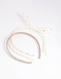 Kids Glitter Star & Pearl Headband Pack - link has visual effect only