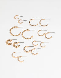 Gold Twisted Hoop Earring 8-Pack - link has visual effect only