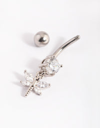 Surgical Steel Dragonfly Diamante Belly Bar - link has visual effect only