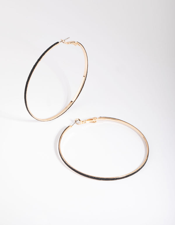 Gold Glitter Hoop Earrings