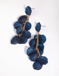 Navy Chain Drop Earrings - link has visual effect only