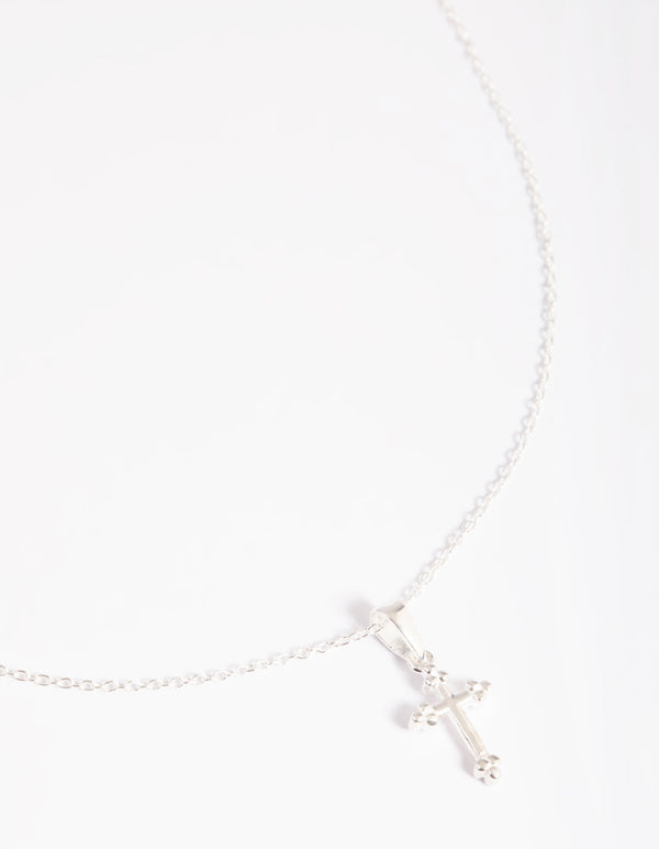 Sterling Silver Vintage Cross Necklace