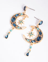 Navy Moon Drop Earrings - link has visual effect only