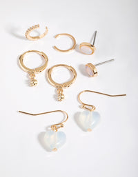 Gold Moonstone Earring Stack Pack - link has visual effect only