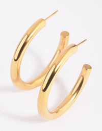 Waterproof Gold Plated Stainless Steel Hoop Earrings - link has visual effect only