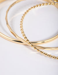 Gold Plated Mixed Bangle Pack - link has visual effect only