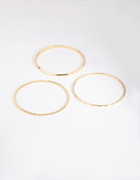 Gold Plated Mixed Bangle Pack - link has visual effect only