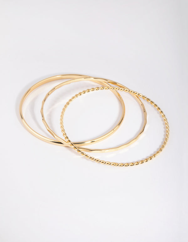 Gold Plated Mixed Bangle Pack