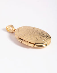 Gold Plated Oval Locket Charm - link has visual effect only