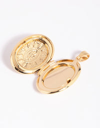 Gold Plated Oval Locket Charm - link has visual effect only