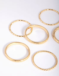 Gold Plated Textured Ring 8-Pack - link has visual effect only