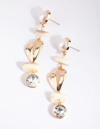 Mixed Pearl Bead & Diamante Drop Earrings - link has visual effect only