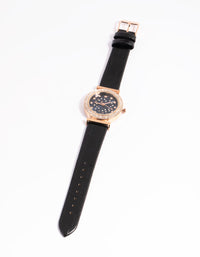 Rose Gold Diamante Mesh Strap Watch - link has visual effect only