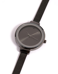 Matte Black Mesh Strap Watch - link has visual effect only