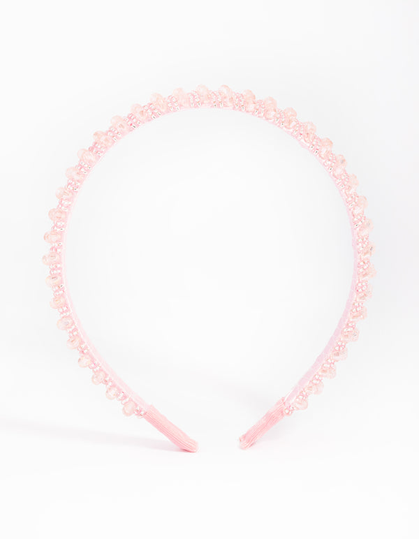 Kids Pink Facet Bead Headband