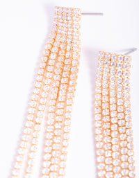 Gold Cubic Zirconia Fringe Drop Earrings - link has visual effect only