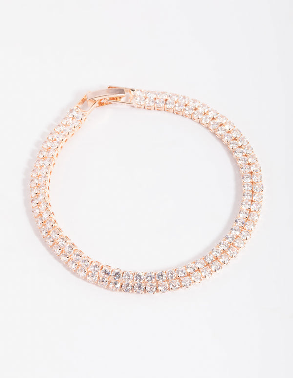 Rose Gold Cubic Zirconia Tennis Bracelet