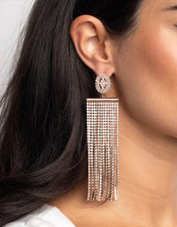 Rose Gold Diamante Statement Earrings - link has visual effect only