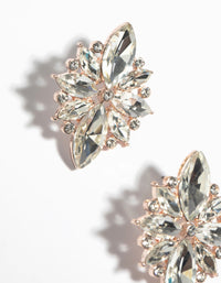 Rose Gold Navette Diamante Stud Earrings - link has visual effect only