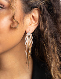 Gold Flat Chain Drop Earrings - link has visual effect only