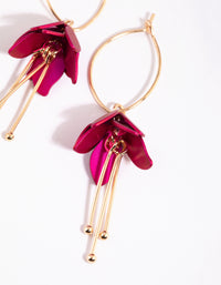 Fuchsia Flower Drop Earrings - link has visual effect only