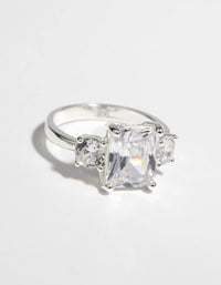 Silver Cubic Zirconia Engagement Ring - link has visual effect only