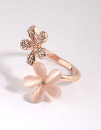 Rose Gold Diamante Flower Ring - link has visual effect only