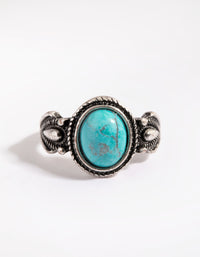 Antique Silver Semi-Precious Stone Ring - link has visual effect only