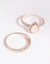 Rose Gold Cat Eye Ring Stack Pack - link has visual effect only