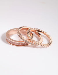 Rose Gold Glitter Ring Stack Pack - link has visual effect only