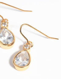 Gold Plated Cubic Zirconia Teardrop Earrings - link has visual effect only