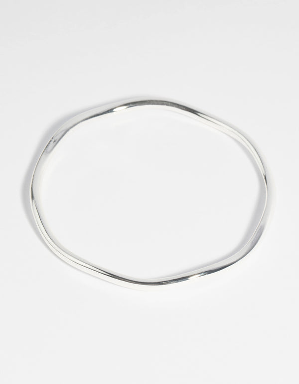 Silver Plated Wavy Bangle