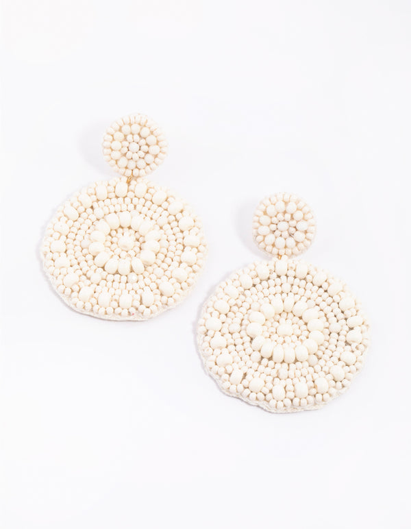 Natural Beaded Drop Earrings