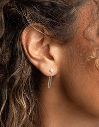 Sterling Silver Chain Stud Earrings - link has visual effect only