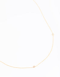 Gold Plated Brass Cubic Zirconia Fine Necklace - link has visual effect only