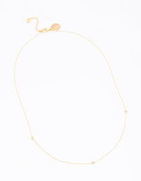 Gold Plated Brass Cubic Zirconia Fine Necklace - link has visual effect only