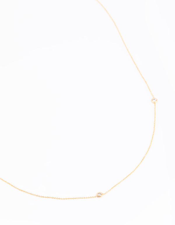 Gold Plated Brass Cubic Zirconia Fine Necklace