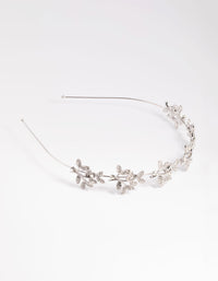 Rhodium Diamante Leaf Cluster Headband - link has visual effect only