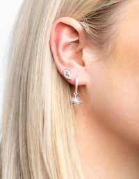 SIlver Plated Evil Eye & Star Earring Stack Pack - link has visual effect only