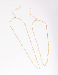 Gold Plated Freshwater Pearl Layered Necklace - link has visual effect only